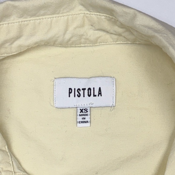 Anthropologie Pistola Sloane Oversized Button Down Boxy Poplin Shirt Yellow XS - Picture 9 of 10